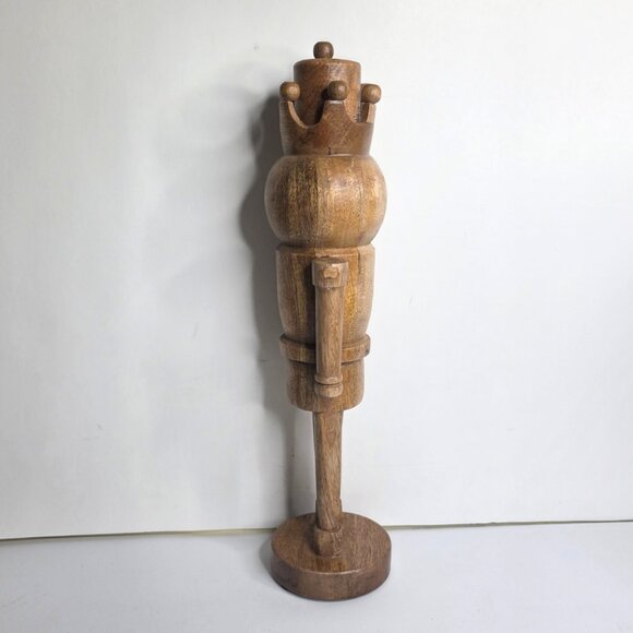 Holiday Time Wood Decorative Nutcracker Natural Brown 16 in Christmas Decor NEW - Picture 3 of 7